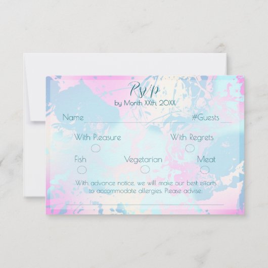 Modern Abstract Pastel Wedding RSVP Card (Rückseite)