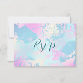 Modern Abstract Pastel Wedding RSVP Card Karte (Vorderseite)