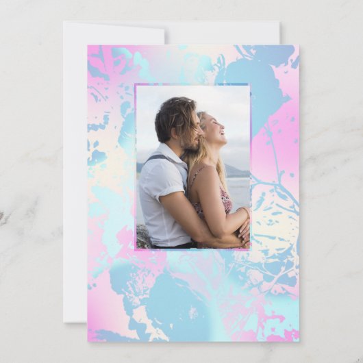 Modern Abstract Pastel Wedding  Save The Date (Rückseite)