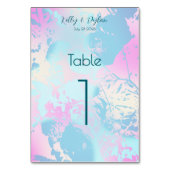Modern Abstract Pastel Wedding Tischnummer (Vorderseite)