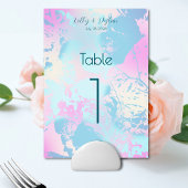 Modern Abstract Pastel Wedding Tischnummer