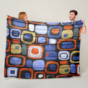 Modern Abstract Pastel Wood Look Fleecedecke