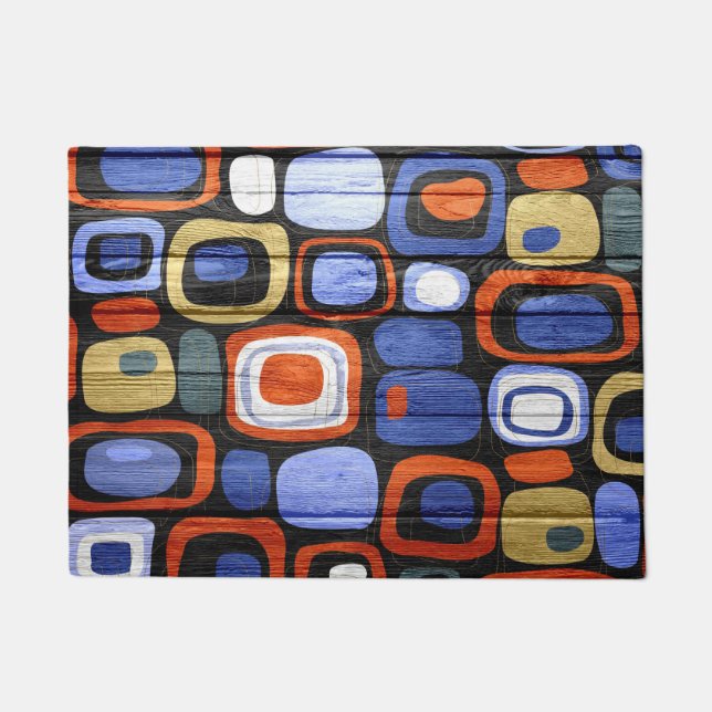 Modern Abstract Pastel Wood Look Fußmatte (Vorderseite)