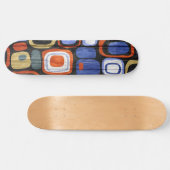 Modern Abstract Pastel Wood Look Skateboard (Horizontal)