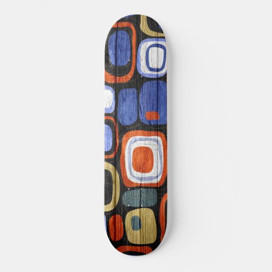 Modern Abstract Pastel Wood Look Skateboard (Vorderseite)