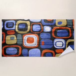 Modern Abstract Pastel Wood Look Strandtuch