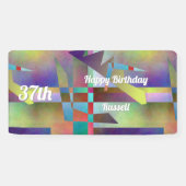Modern Abstract Pattern Birthday Celebration Banner (Horizontal)