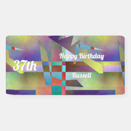 Modern Abstract Pattern Birthday Celebration Banner