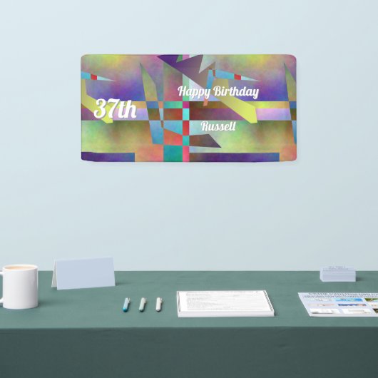 Modern Abstract Pattern Birthday Celebration Banner (Messe)