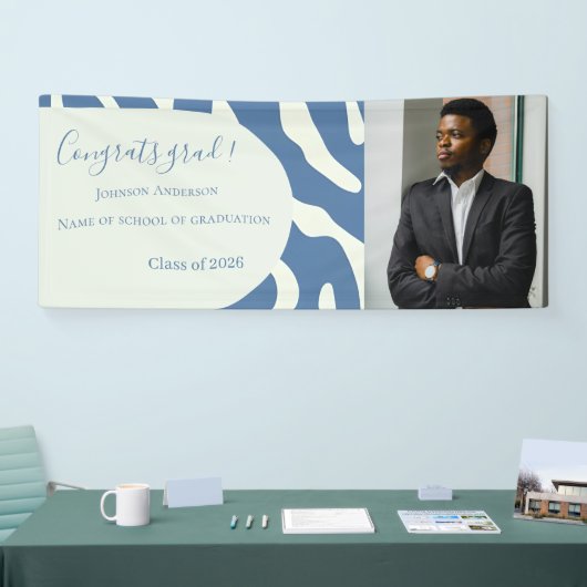 Modern abstract Pattern Photo Graduation Banner (Messe)