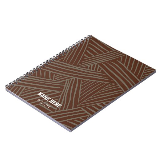Modern Abstract Pattern script Custom Name Notizblock (Linke Seite)
