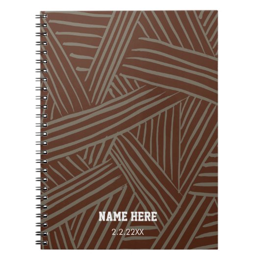 Modern Abstract Pattern script Custom Name Notizblock (Vorderseite)