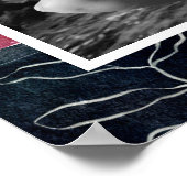 Modern Abstract Pink and Black Botanical Photo Poster (Ecke)