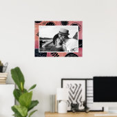 Modern Abstract Pink and Black Botanical Photo Poster (Heimbüro)