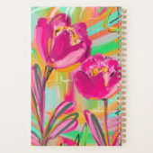 Modern Abstract Pink Colorful Floral Planner Planer (Rückseite)