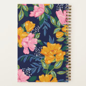 Modern Abstract Pink & Yellow Floral Pattern Notizblock (Rückseite)
