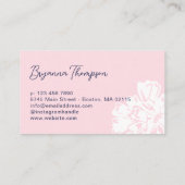 Modern Abstract Pink & Yellow Floral Pattern Visitenkarte (Rückseite)