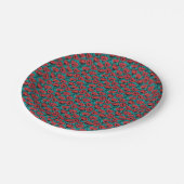 Modern Abstract Red Poppy Floral Pattern Pappteller (Schrägansicht)