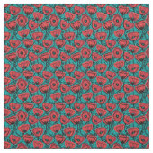 Modern Abstract Red Poppy Floral Pattern Stoff (Muster)