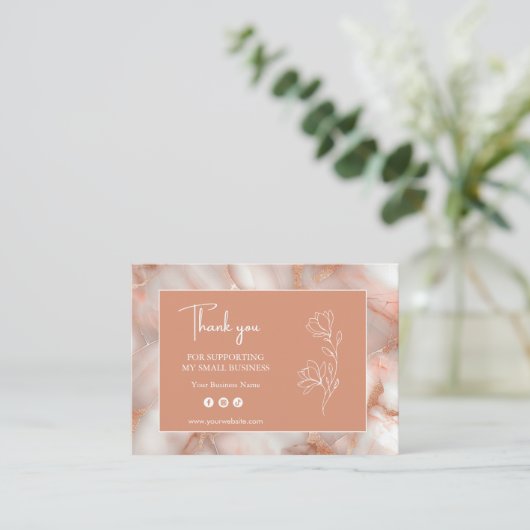 Modern Abstract Rose Gold Business Card Visitenkarte (Stehend Vorderseite)