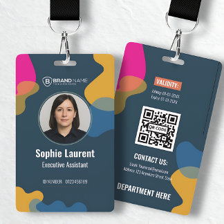 Modern Abstract Shapes Blue Professional Photo ID  Ausweis