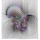 Modern Abstract Shy Fantasy Figure Fractal Art Duschvorhang (Vorderseite)