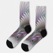 Modern Abstract Shy Fantasy Figure Fractal Art Socken (Linkes Detail)