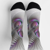 Modern Abstract Shy Fantasy Figure Fractal Art Socken (Oben)