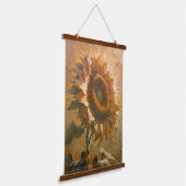 Modern Abstract Sunflower Art  Wandteppich Mit Holzrahmen (Gewinkelt)