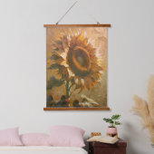 Modern Abstract Sunflower Art  Wandteppich Mit Holzrahmen (Schlafzimmer)