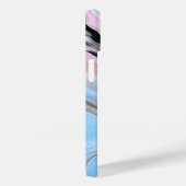 Modern Abstract Swirls Phone Case - Blue Pink Gold (Rückseite / Rechts)