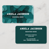 Modern Abstract Teal Registered Nurse Visitenkarte (Vorne/Hinten)