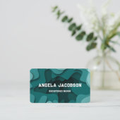 Modern Abstract Teal Registered Nurse Visitenkarte (Stehend Vorderseite)