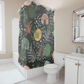 Modern Abstract Terrazzo & Botanical Collage  Duschvorhang (Beispiel)