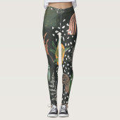 Modern Abstract Terrazzo & Botanical Collage  Leggings (Vorderseite)