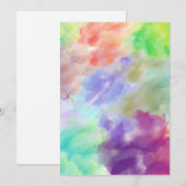 Modern Abstract Watercolor Clouds Colorful Pastel  Einladung (Vorne/Hinten)