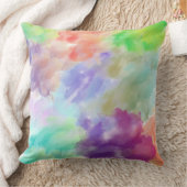 Modern Abstract Watercolor Clouds Colorful Pastel Kissen (Decke)