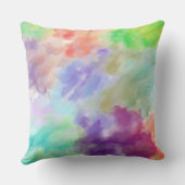 Modern Abstract Watercolor Clouds Colorful Pastel Kissen (Rückseite)