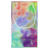 Modern Abstract Watercolor Clouds Colorful Pastel Kleine Geschenktüte (Rückseite)