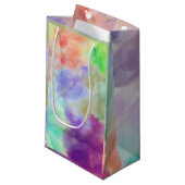 Modern Abstract Watercolor Clouds Colorful Pastel Kleine Geschenktüte (Vorderseite Schrägansicht)