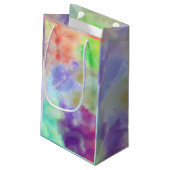 Modern Abstract Watercolor Clouds Colorful Pastel Kleine Geschenktüte (Rückseite Schrägansicht)