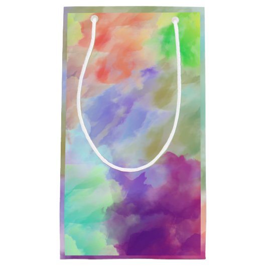 Modern Abstract Watercolor Clouds Colorful Pastel Kleine Geschenktüte (Vorderseite)