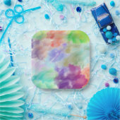 Modern Abstract Watercolor Clouds Colorful Pastel  Pappteller (Party)