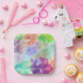 Modern Abstract Watercolor Clouds Colorful Pastel  Pappteller (Party)