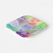 Modern Abstract Watercolor Clouds Colorful Pastel  Pappteller (Gewinkelt)