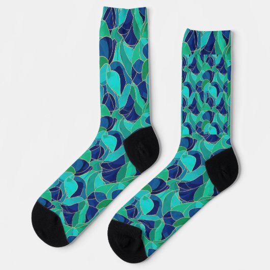 Modern Abstract Waves Seamless Pattern Socken (Linkes Detail)