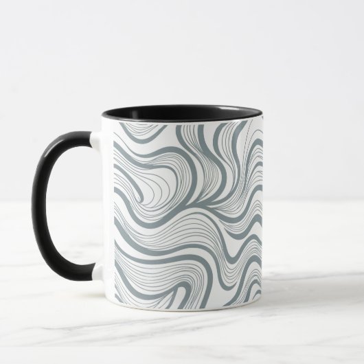 Modern Abstract Wavy Lines Mug Tasse (Links)