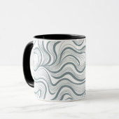 Modern Abstract Wavy Lines Mug Tasse (Vorderseite Links)