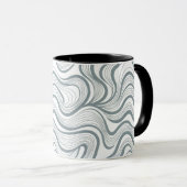 Modern Abstract Wavy Lines Mug Tasse (VorderseiteRechts)