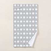 Modern Abstract White Polka Dots on Silver Gray Badhandtuch Set (Handtuch)